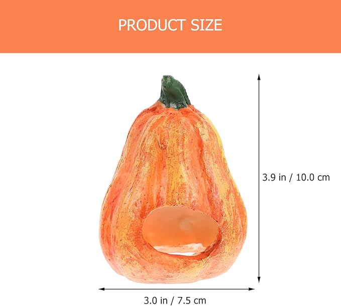 POPETPOP Pumpkin Fish Cave Wear-Resistant Aquarium Decoration for Freshwater Tanks Safe Hideaway for Fish Shrimp Smooth Stable Base for Breeding Hiding Spots