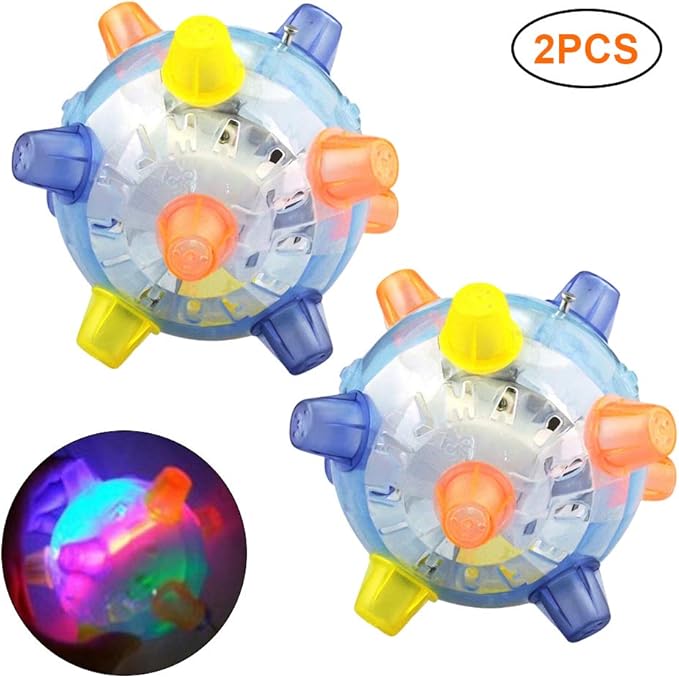Music Dancing Ball,Flashing Ball Dog Toy Ball Dog Ball Pet LED Jumping Ball Toy Ball, Shake Jumping Ball Flash Bouncing Ball for Dogs Cats (Blue)