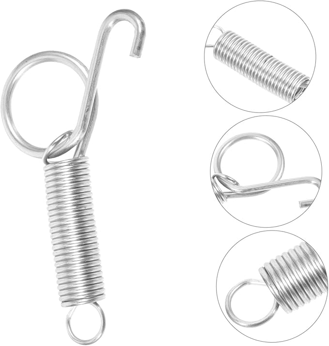 Kisangel 10pcs Cage Door Fixed Hook Feeder Spring Hook for Rabbit Bird Cage Pet Accessory Galvanized Material
