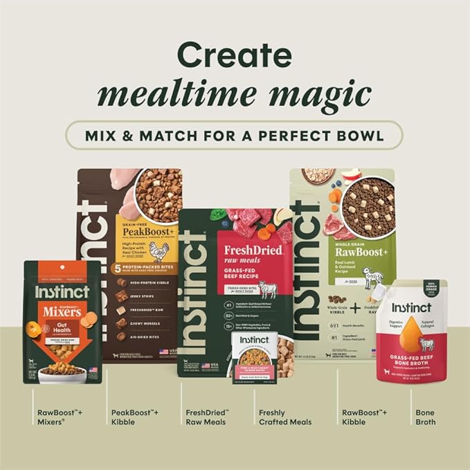 Instinct Freeze-Dried Meals, FreshDried Bites, Natural Dog Food, Grain-Free - Cage-Free Chicken, 45 oz. Bag