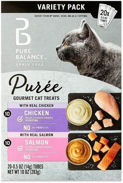 (2 Pack) ~ Pure Balance Grain Free Gourmet Wet Cat Treats, Variety Pack ~ 0.5 Oz Tubes ~ 20 Count.