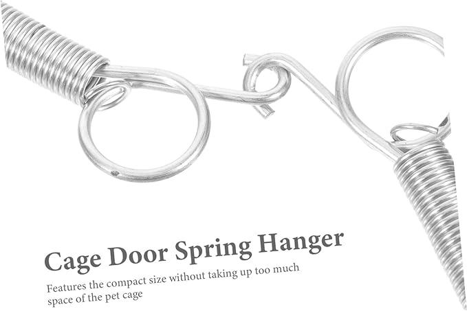 Kisangel 10pcs Cage Door Fixed Hook Feeder Spring Hook for Rabbit Bird Cage Pet Accessory Galvanized Material