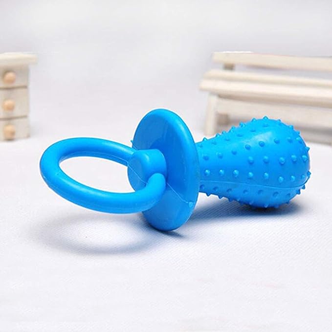 Blue Dserw Dog Pacifier Chew Toys, Mini Bite Resistant Bell Shape Rubber Pacifier Pet Puppy Molar Chew Training Toy, Bell Chewing Playing Training Toys, for Pet Puppy Dog Cat, Chew Toys