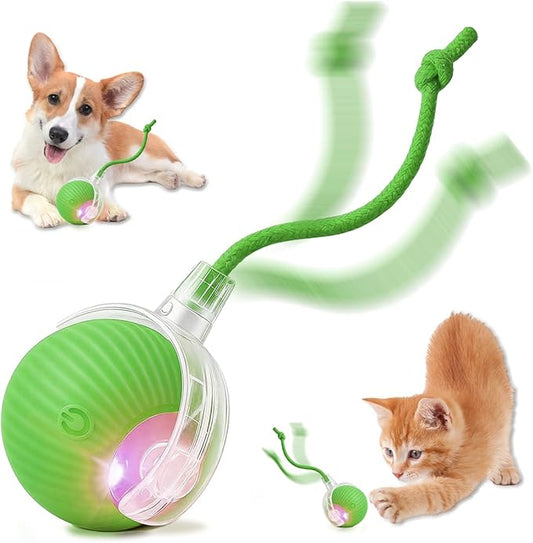Interactive Cat Toy Ball - Speedy Motion Activated Rolling Toy for Indoor Cats, Smart Automatic Moving Stimulation to Keep Them Busy, Fun Cat Toys for Bored Adult Cats & Dogs（Green）