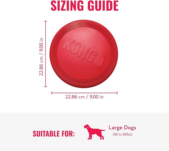 KONG Goodie Bone & Flyer - Dog Toys to Enrich Playtime - Dog Bone & Soft Throwing Disc Support Mental Engagement - Rubber Bone for Treats - Rubber Flying Disc with Dynamic Rebound - for Large Dogs