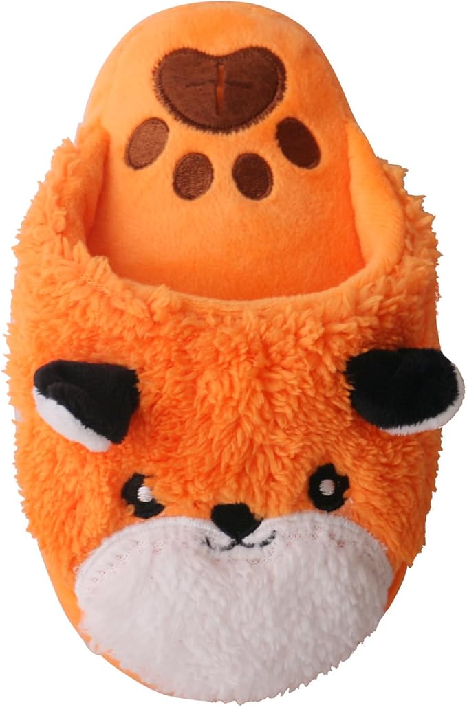 Dog Snuffle Toy, Plush Slipper Shaped Crinkle Toy with Hidden Treat Pocket and Squeaker for Cats and Small Dogs Chewing Play (Fox)