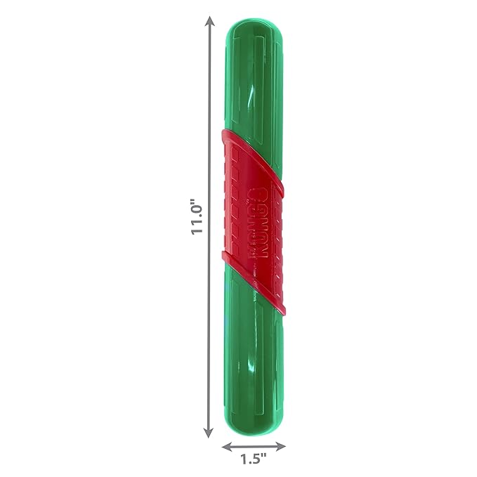KONG Puppy Dog Toy, Holiday CoreStrength Rattlez Stick, Assorted, Large, Red/Green
