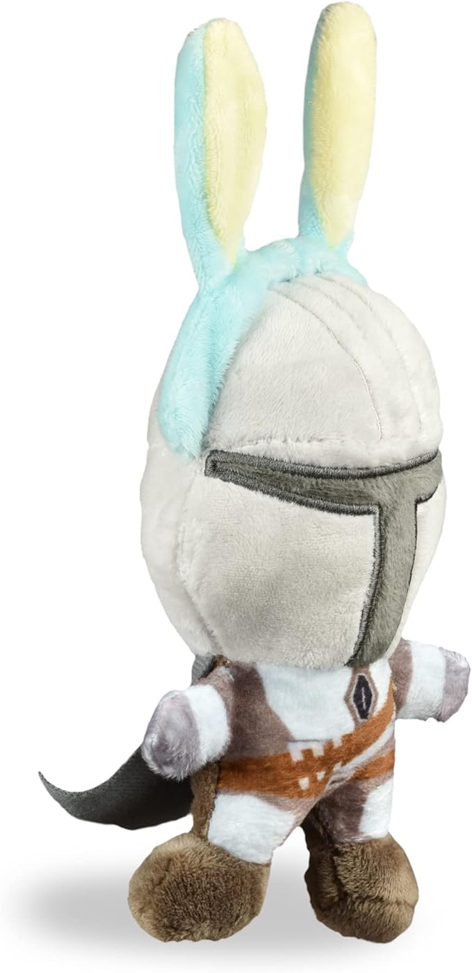 STAR WARS Easter 9" Mandalorian Easter Bunny Squeaker Pet Toy |9” Plush Squeaker Easter Mandalorian Pet Toy | Toy for Dogs Easter Stuffed Mandalorian 9 inch, Mandalorian Bunny (Pack of 2)
