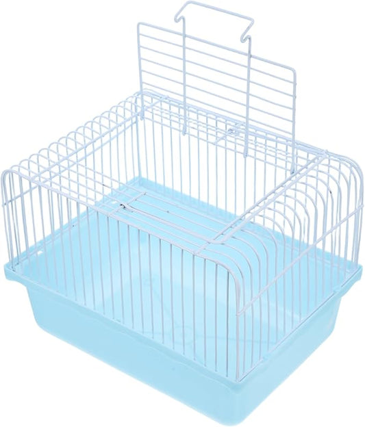 POPETPOP Small Portable Birdcage for Parakeets Lovebirds and Cockatiels Easy to Clean Travel Carrier for Small Animals Versatile Design for Home Travel Use