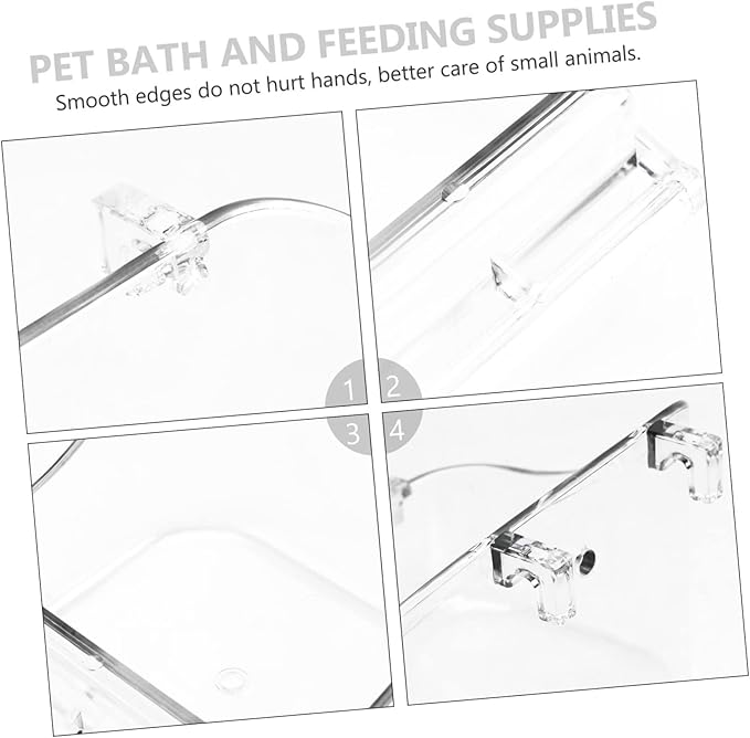 SUPVOX Bird Cage Food Box Parrot Bathtub Pet Feeding Basin Bird Feeder for Cage