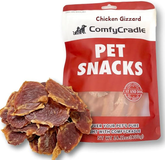All-Natural Chicken Gizzards for Dogs, A Nutrient-Dense and High-Protein Single Ingredient Treat for All Breeds, Grain-Free, 14.11 Ounce