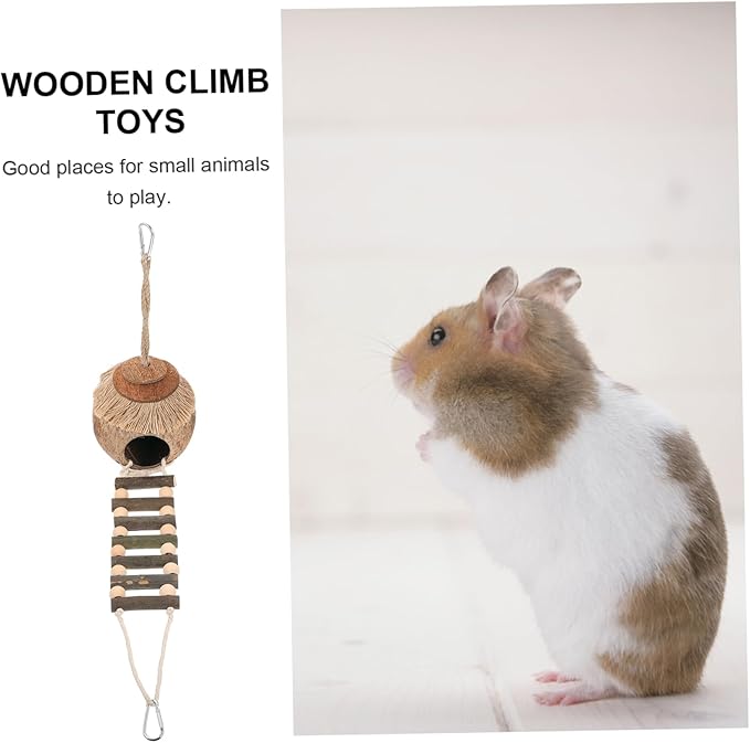 Abaodam 2pcs Hamster Coconut Shell Nest Hideout Toys Cozy Bed for Hamsters Bird Cage Accessory