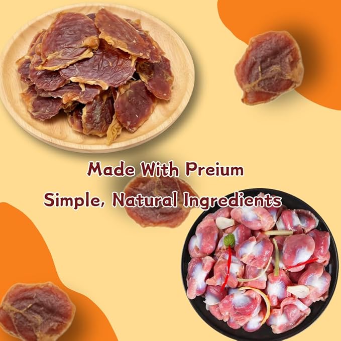 All-Natural Chicken Gizzards for Dogs, A Nutrient-Dense and High-Protein Single Ingredient Treat for All Breeds, Grain-Free,1.76 Pound