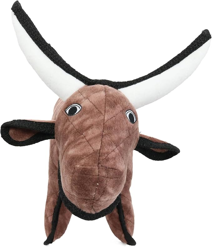 TUFFY - World's Tuffest Soft Dog Toy -Barnyard- Multiple Layers. Made Durable, Strong & Tough. Interactive Play (Tug, Toss & Fetch). Machine Washable & Floats. (Bull, Medium 2 Pack)