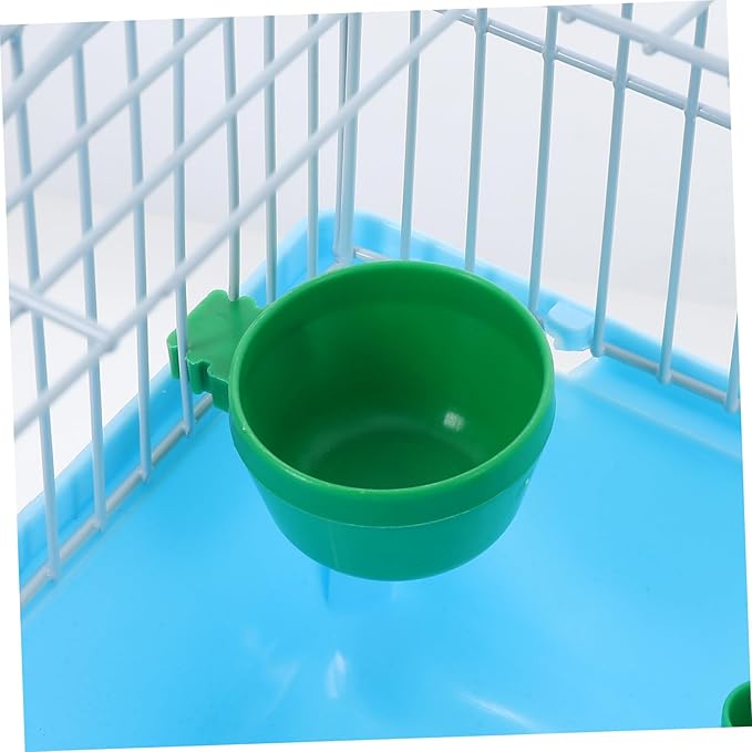 Portable Small Bird Travel Cage with Perch Food Container Water Bottle Abs Iron Construction Spacious Lightweight Carrier for Parrots Lovebirds and Small Pets for Random Color