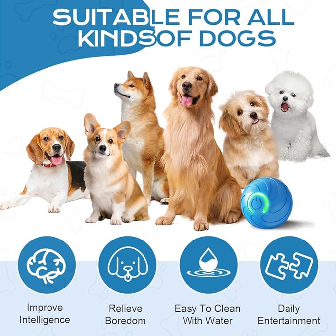hoehew Vibrating Dog Ball, 2025 New Moving Dog Ball, Upgraded Interactive Dog Ball, Automatic Bouncing Ball Toy for Pet, Shaky Ball Toy for Small Dogs and Cats (a-2pc)