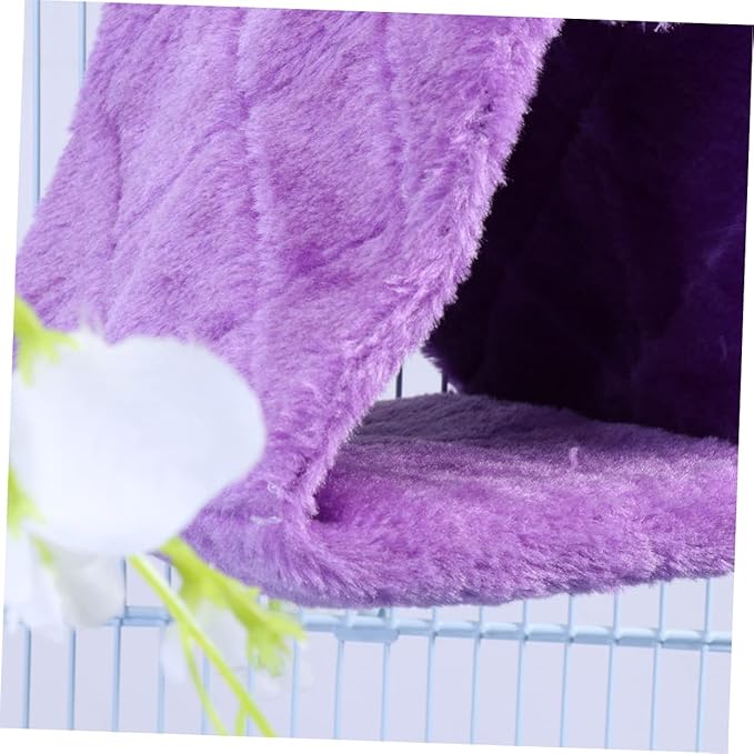 WOONEKY Adorable Plush Parrot Hammock Bed Warm Hanging Hut for Bird Cage Material Encourages Exercise and Coordination for Home Use