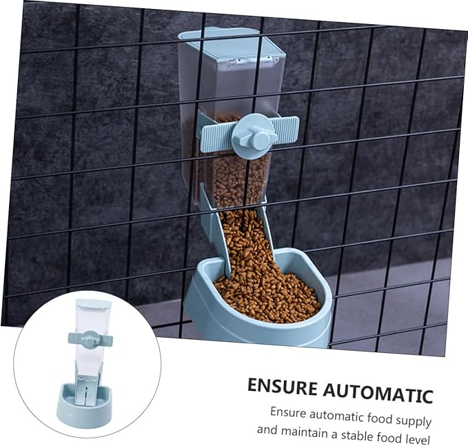 Automatic Hanging Bird and Small Pet Feeder with Water Dispenser, Blue Sturdy Feeder for Outdoor Birdcage, Hamster Cage Accessory Suitable for Birds and Small Pets