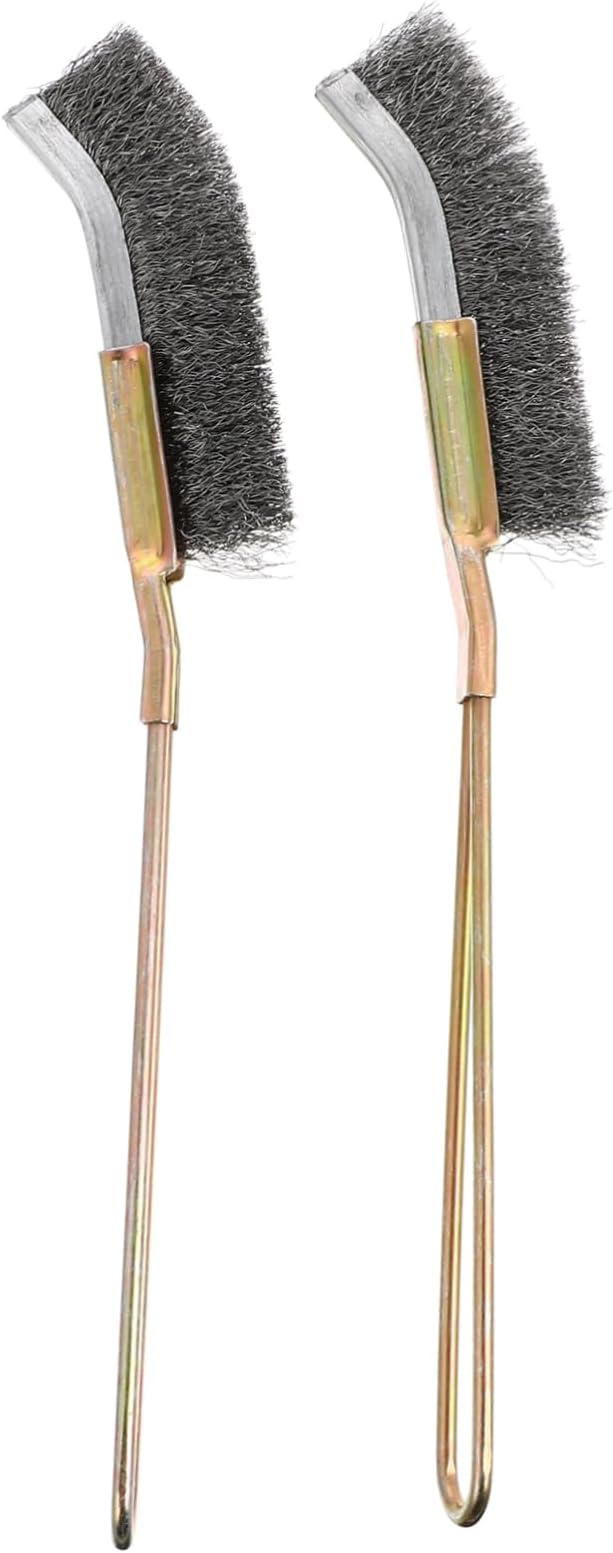 LIOOBO 2Pcs Bird Cage Cleaning Brushes Copper Long Handle for Easy pet Cages Wire Brush for Bird Owners
