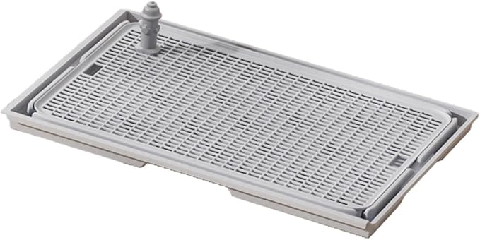 Pee Dog Toilet Pet Potty with Guide Post Anti Splashing Pet Litter Pan Leakproof Puppy Pee Pad Litter Tray Bunny Indoor, Light Grey