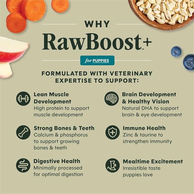 Instinct RawBoost Puppy, Natural Dry Dog Food with Freeze-Dried Pieces, Whole Grain Recipe - Real Chicken & Brown Rice, 3.5 lb. Bag