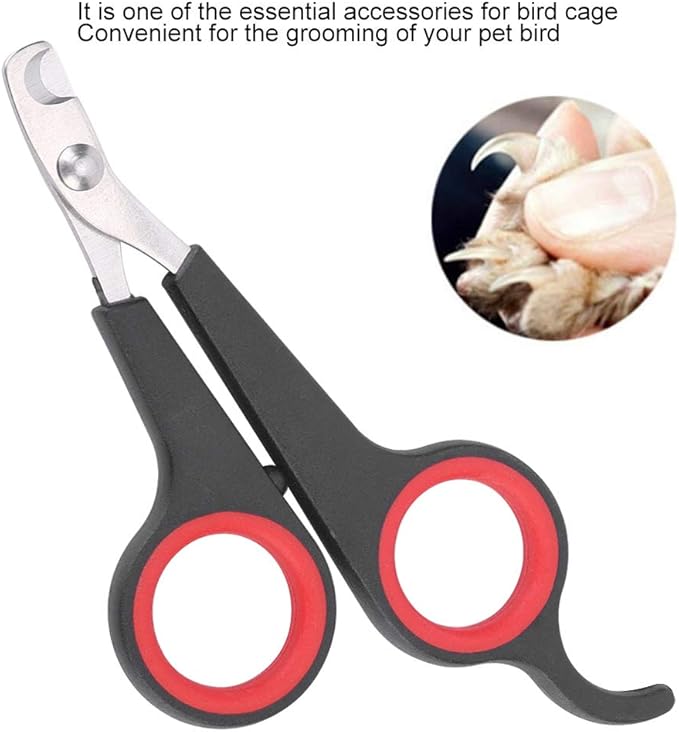 ciciglow Non Slip Bird Nail Clipper, Stainless Steel Pet Grooming Tool for Small Animals, Accessory for Bird Cage