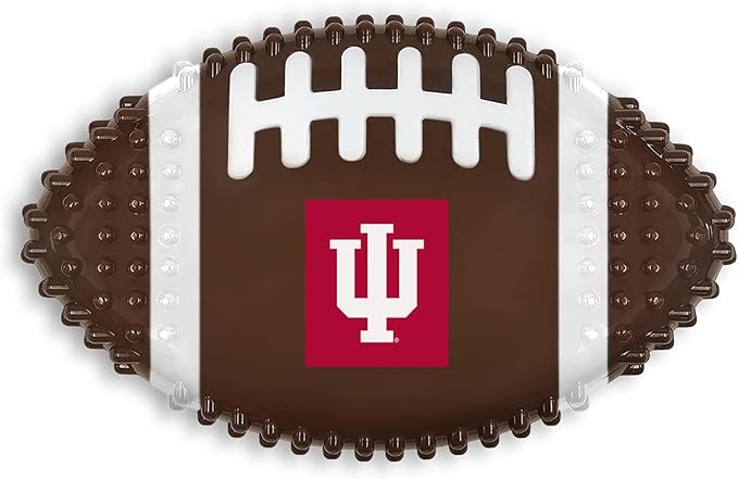 NCAA Indiana Hoosiers Mega-Chew Hard Nylon Bacon-Flavored Bone Football Chew Toy. Interactive Tasty & Fun Chew Toy. Indestructible Strong Durable Tough Dog Toys for Aggressive Chewers
