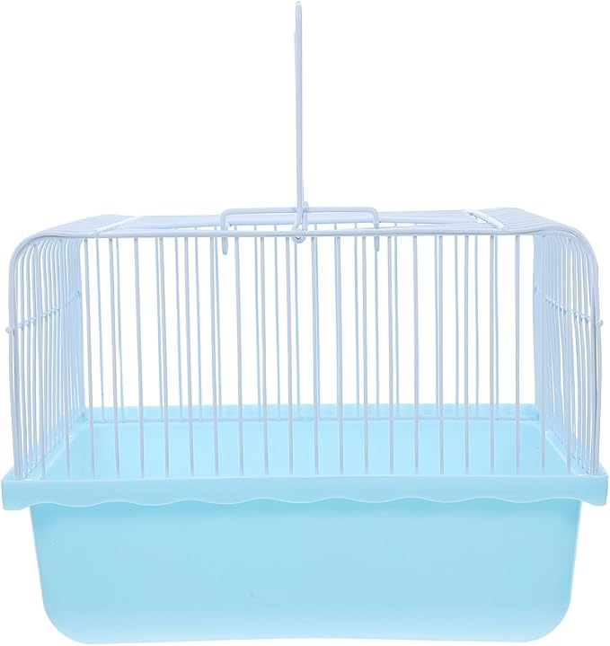 Yardwe Portable Bird Travel Cage Lightweight Plastic Carrier for Parakeets Lovebirds and Small Animals Durable Material for Travel and Comfortable Living Environment