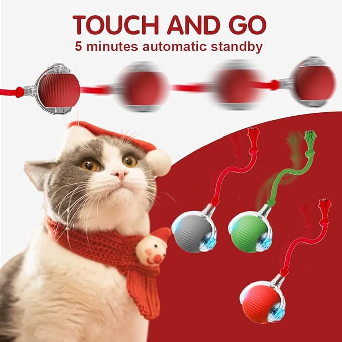 Interactive Rolling Cat Dog Ball Toy, Smart Automatic Moving Cat Toys for Indoor Cats, Self-Rolling Interactive Cat Toy Ball for Kittens & Small Dogs, Fun Gifts for People Who Love Cats (Pink)