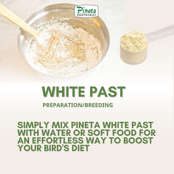 White Past Cria for Birds by Pineta Zootecnici - Soft White Breeding Paste with 19% Protein & 13% Fat, Enriched with Silymarin and Chia Seeds, Ideal for Canaries, Finches and Cereal Birds (5 lbs)