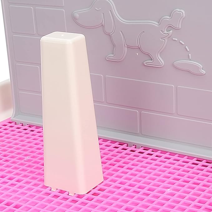 Dog Toilet Indoor Training Pad for Puppies, Leakproof Potty Tray for Cats, Scheduled Urination for Dog, Suitable for Small Pets, Made of HighQuality Plastic, 18.3 X 13.9 X 9.3in (Pink)