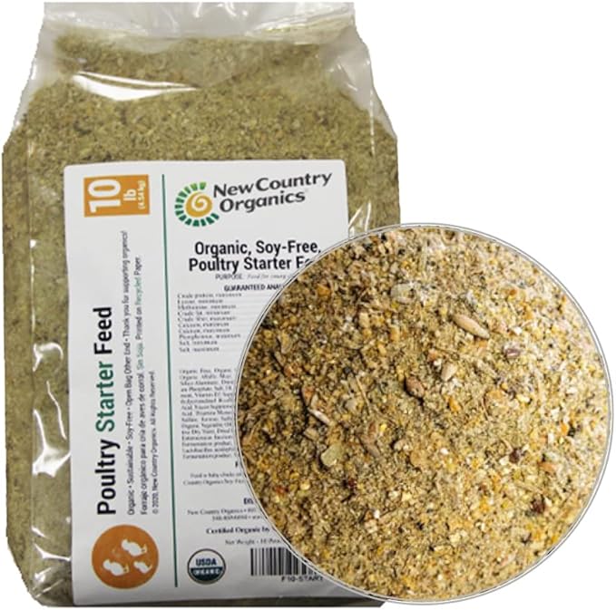 New Country Organics | Starter Feed for Baby Chicks | Soy-Free | 21% Protein | Certified Organic and Non-GMO | 10 Lbs