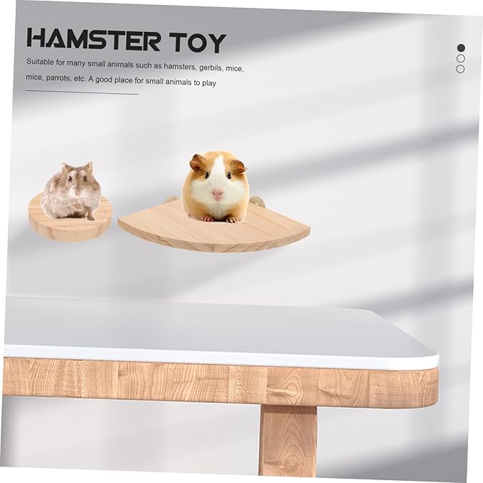 Abaodam 4pcs Hamster Toys Guinea Pig Platform Parrot Stand Bird Cage Accessory Jump Board