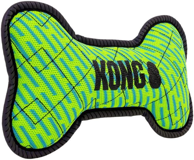 KONG Armor Bone Dog Toy – Medium – Durable Triple-Layered Fabric with Reflective Trim & Squeaker – Assorted Colors – Ideal for Chewing, Fetching & Tugging (Bone, Medium)
