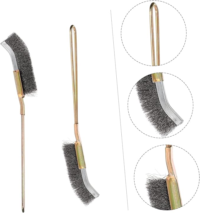Housoutil 4pcs Bird Cage Cleaning Brush Copper Handle Pet Cage Cleaner for Easy Storage and Cleaning