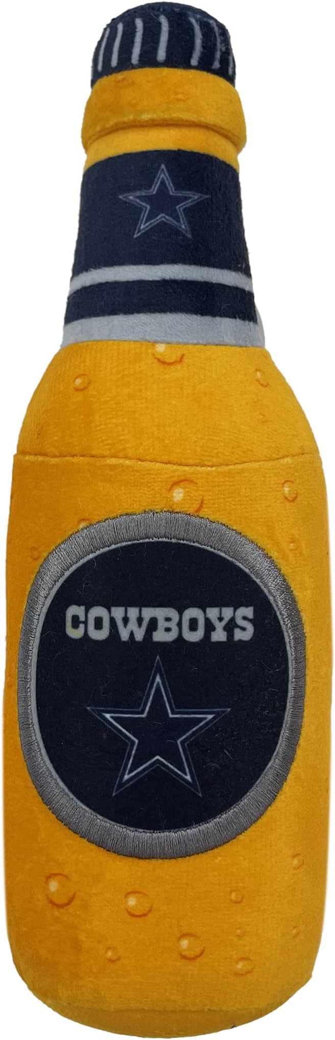 Pets First NFL Dallas Cowboys Beer Bottle Plush Dog & CAT Squeak Toy - Cutest Stadium SODA Bottle Snack Plush Toy for Dogs & Cats with Inner Squeaker & Beautiful Football Team Name/Logo