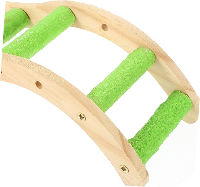POPETPOP Hamster Climbing Ladder Toy Wooden Bird Cage Ladder Grinding Claw Feature Parrot Cage Accessories for Small Pets and Birds