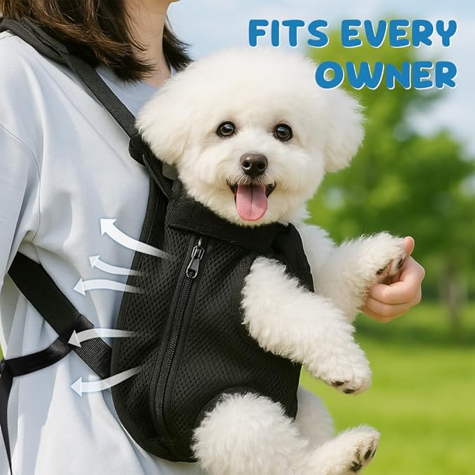 Mosago Dog Backpack Carrier with Thick Padded Bottom Support, Legs-Out Puppy Chest Carrier for Small Dogs 2.5–4 lbs, Adjustable Pet Front Carrier for Walking, Hiking, Camping, and Traveling