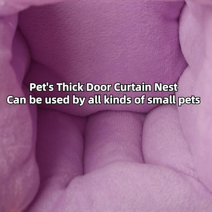 Warm Sugar Glider Nest Bird Cage Accessory Hamster Hammock Swing Parrot Small Animal Hanging Bed for Parrot Squirrel Cockatiel (Purple,Small)