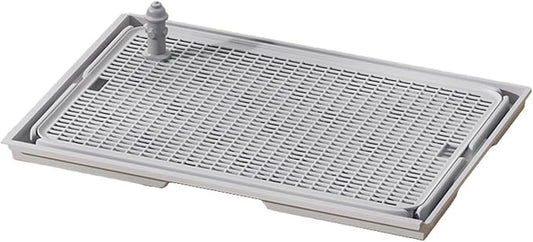 Pee Dog Toilet Pet Potty with Guide Post Anti Splashing Pet Litter Pan Leakproof Puppy Pee Pad Litter Tray Bunny Indoor, Light Grey