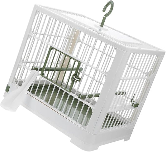 Hemoton Portable Bird Travel Cage for Parrots Compact Foldable Carrier with Stand for Parakeets and Small Birds Easy to Breathable Design with Ventilation