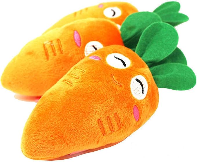Bluelanss Soft Puppy Pet Supplies Cute Carrot Plush Chew Squeaker Sound Squeaky Toys for Dog Cat Birthday Xmas Gifts (Orange)