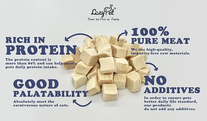 Freeze-Dried Chicken Breast for Dogs & Cats – 100% Pure Natural Protein, Grain-Free Pet Treats, Single-Ingredient Training Rewards - 4 OZ(Chicken)