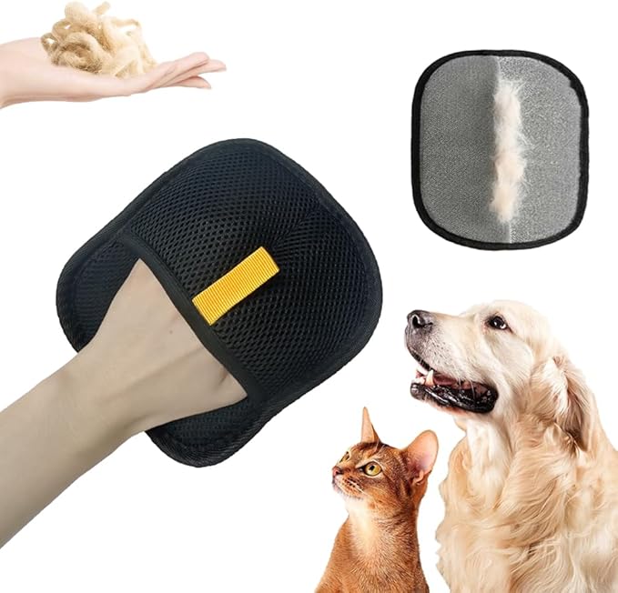 Pet Hair Removal Glove, Reusable Pet Grooming Mitt for Dogs and Cats, Effectively Removes Hair from Clothing Couch Carpet Car Seat (1 Pack)