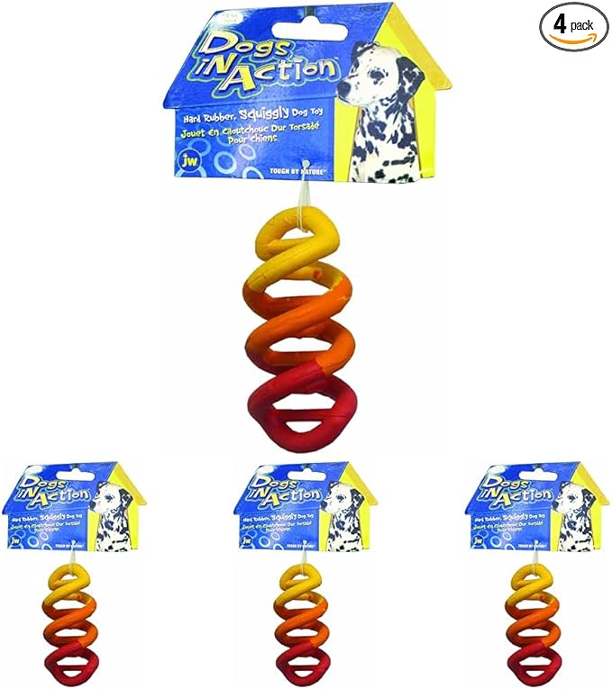 JW Pet Dogs in Action Dog Toy, Small (Assorted Colors) (Pack of 4)