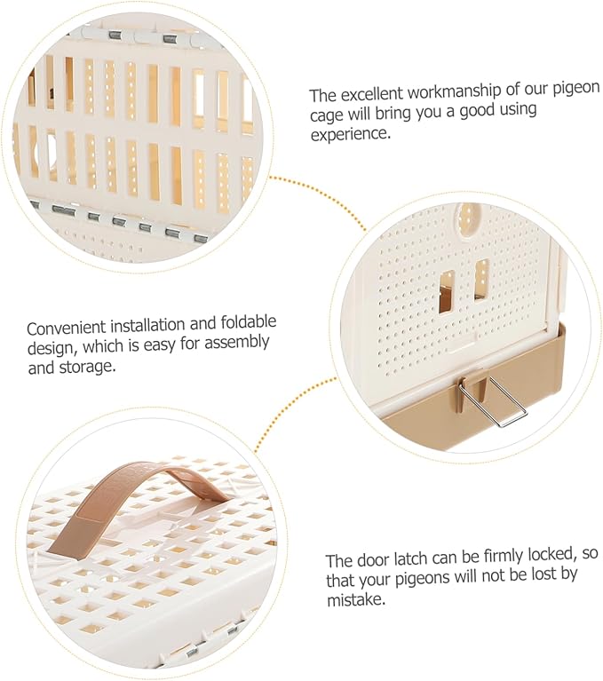 TOYANDONA Foldable Abs Pigeon Domestication Cage with Removable Tray Breathable Training and Release House for Racing and Homing Pigeons Easy to Clean Small Pet Accessory