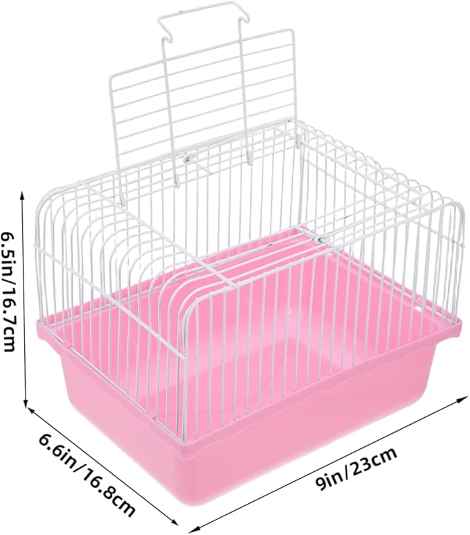 POPETPOP Lightweight Portable Birdcage for Small Animals Travel Friendly Design for Lovebirds and Parakeets Transparent Observation Window Versatile Indoor and Outdoor Use