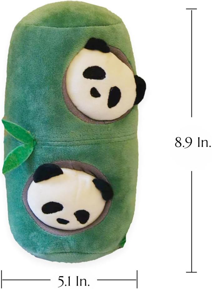 Dog Puppy Snuffle Hide-and-Seek Toy Set Cute Panda Bamboo Shapes Crinkle Paper BB Sound Slow Feeding Pet Toy Dog Accessories Gift for Christmas (Panda Bamboo 2pcs)