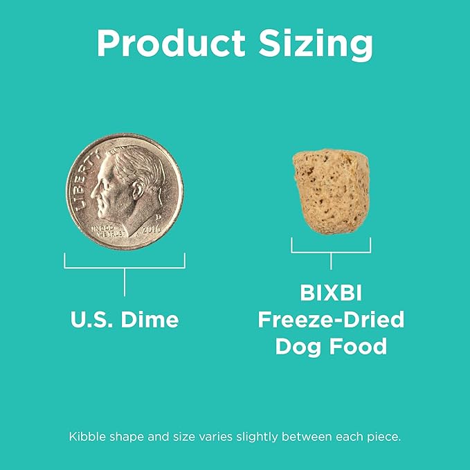 BIXBI Liberty Freeze-Dried Dog Food Topper & Treats, Duck – 95% Meat & Organs, No Refrigeration – USA Made, 12 oz