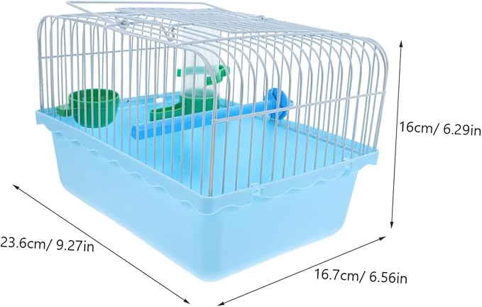 Portable Small Bird Travel Cage with Perch Food Container Water Bottle Abs Iron Construction Spacious Lightweight Carrier for Parrots Lovebirds and Small Pets for Random Color
